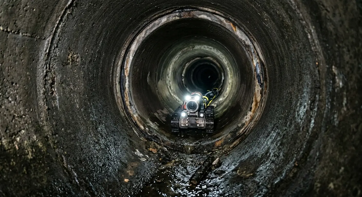 Robotic sewer camera inspecting pipe interior for Drain Snake Service in Providence Village